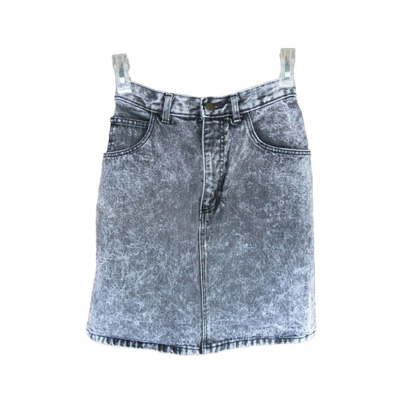 GEORGES MARCIANO for GUESS? Acid Wash Denim Skirt Size 27 Retro Vintage Punk - Picture 2 of 11